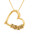 Elegant Heart Necklace with Custom Beads
