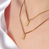 Elegant Initial Charm Layered Necklace - Customcuff