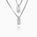 Elegant Initial Charm Layered Necklace - Customcuff