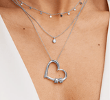 Elegant Heart Necklace with Custom Beads