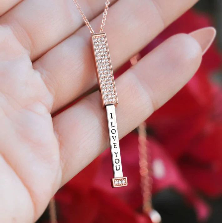 Secret Message Studded Necklace