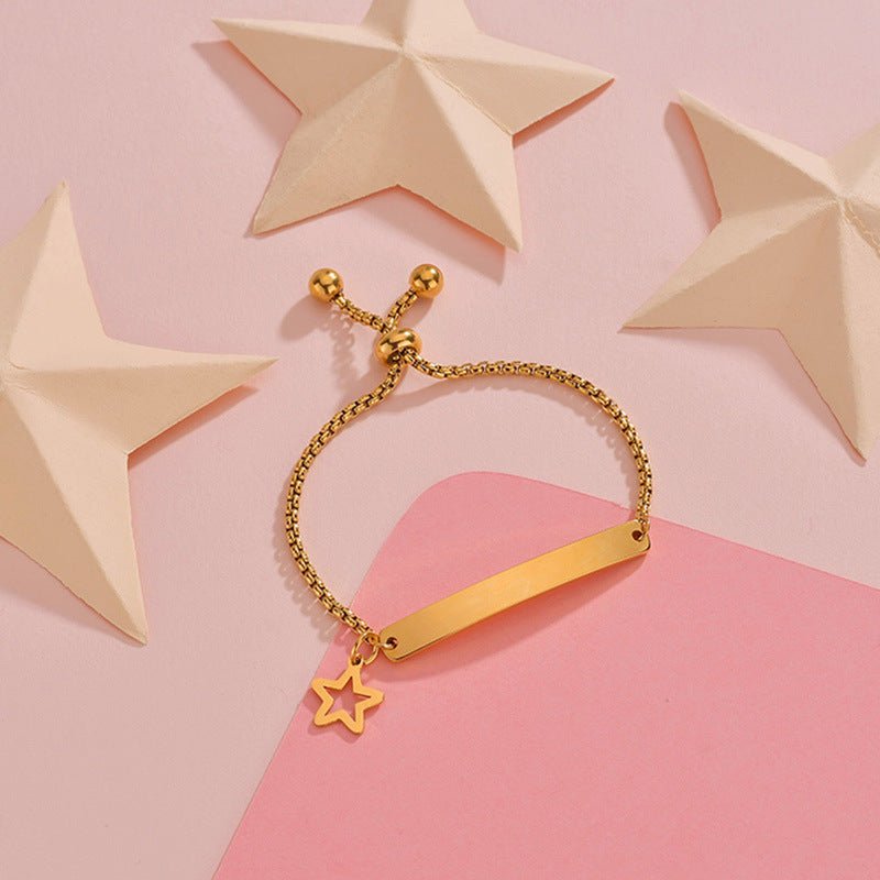 Luxe Engraved Charm Bar Bracelet