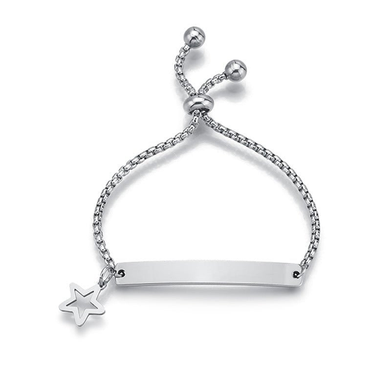 Luxe Engraved Charm Bar Bracelet