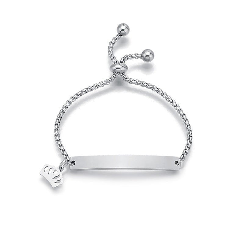 Luxe Engraved Charm Bar Bracelet