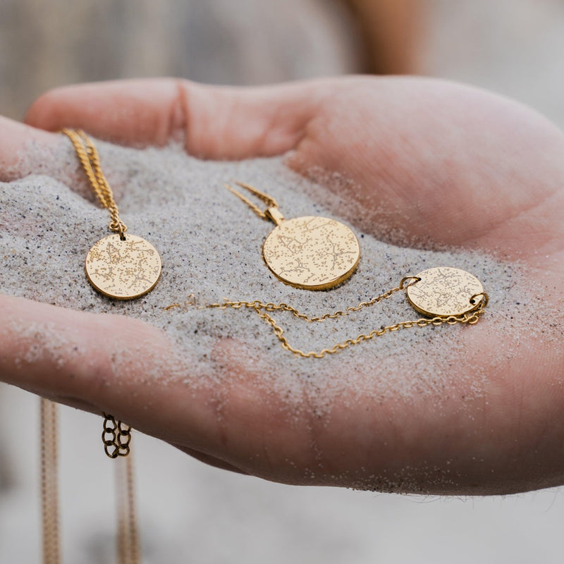 Custom Star Map Necklace Set - Customcuff