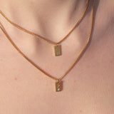 Elegant Initial Charm Layered Necklace - Customcuff