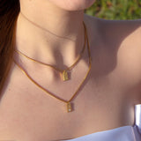 Elegant Initial Charm Layered Necklace - Customcuff