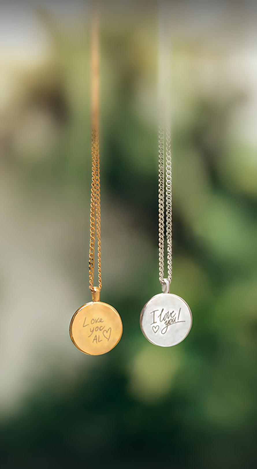 Handwriting Coin Necklace Set - Customcuff