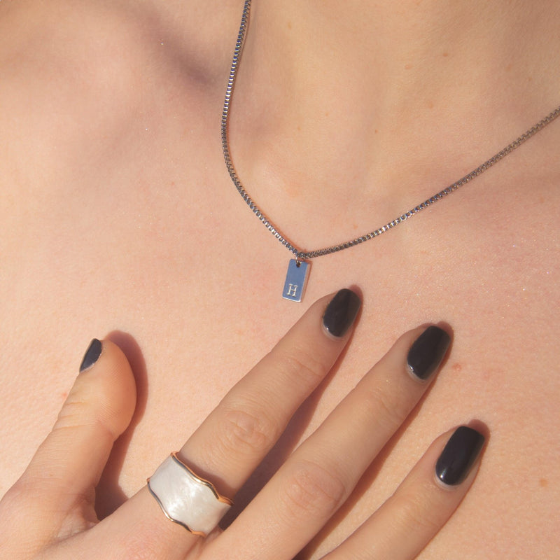 Elegant Initial Charm Single Necklace - Customcuff