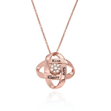 Four-Leaf Clover Name Necklace with Cubic Zirconia