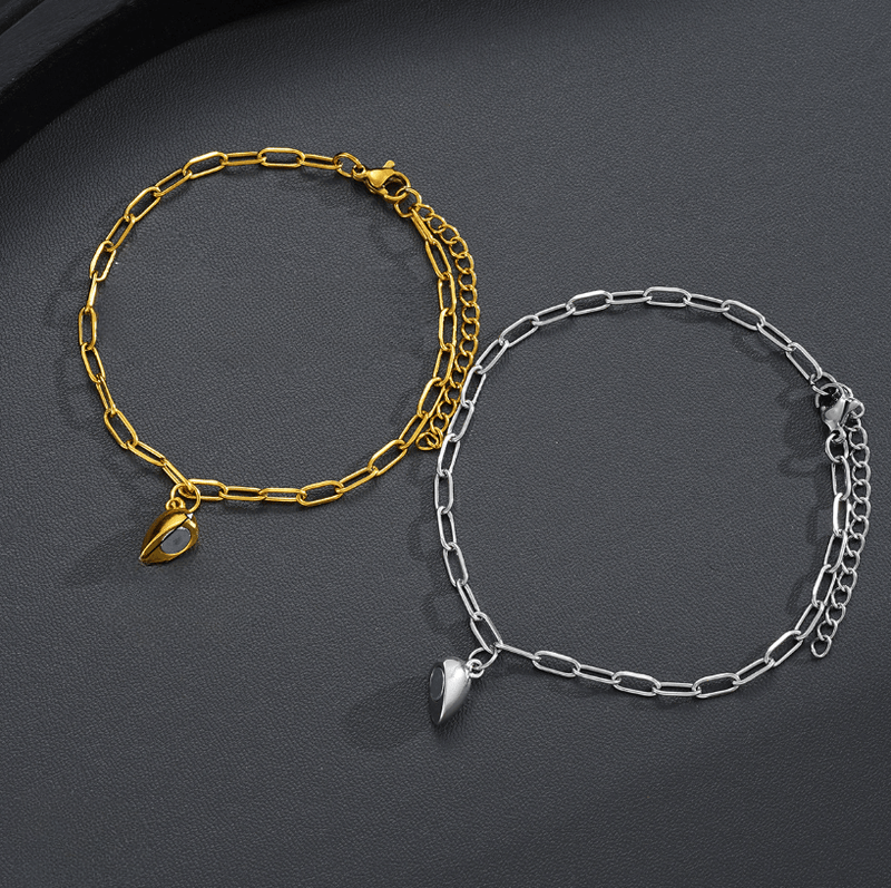 Magnetic Chain Heart Bracelet Set