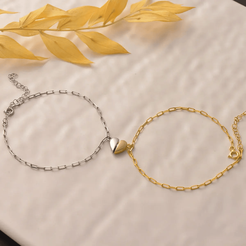 Magnetic Chain Heart Bracelet Set