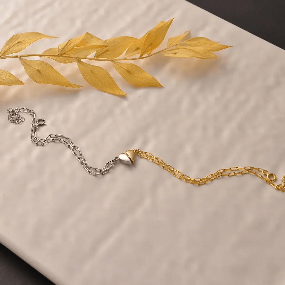 Magnetic Chain Heart Bracelet Set