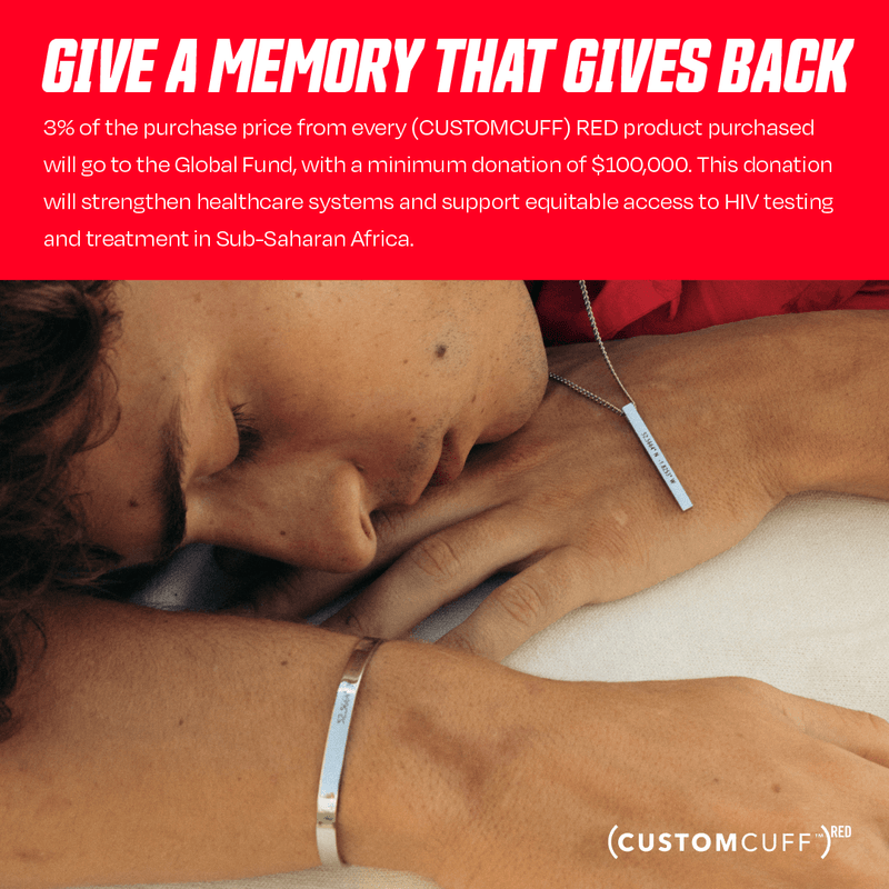 (CUSTOMCUFF)RED Cuff and Bar Necklace Bundle - Customcuff