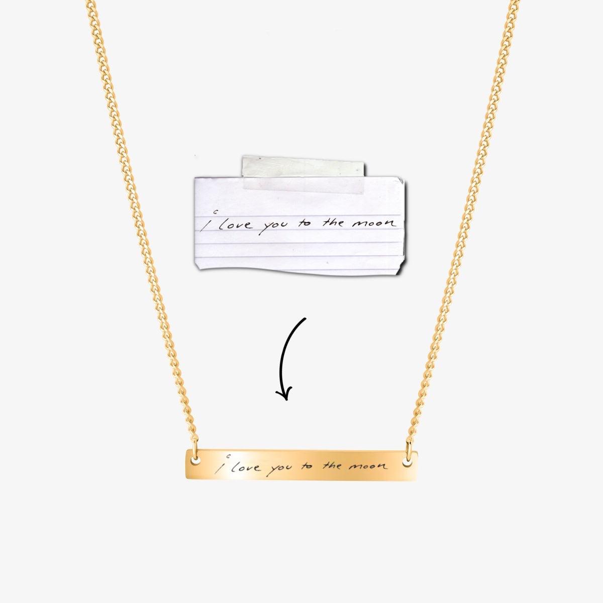 Handwriting Plate Necklace - Customcuff