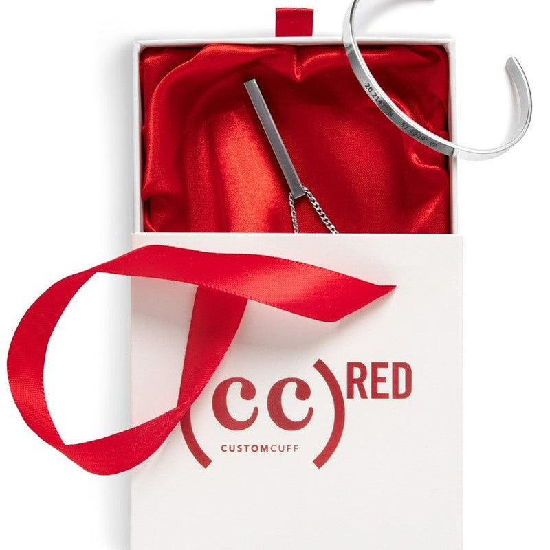 (CUSTOMCUFF)RED Cuff and Bar Necklace Bundle - Customcuff