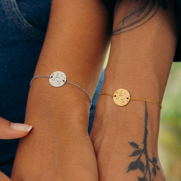 Custom Minimal Star Map Bracelet Set - Customcuff