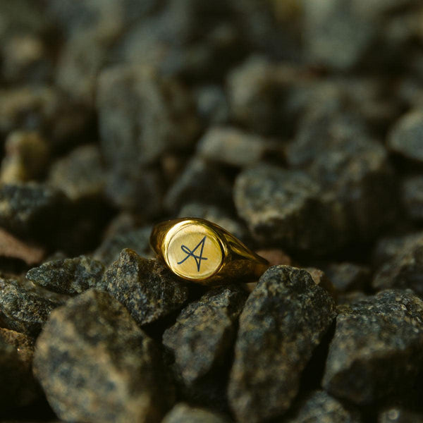 Single Initial Signet Ring - Customcuff