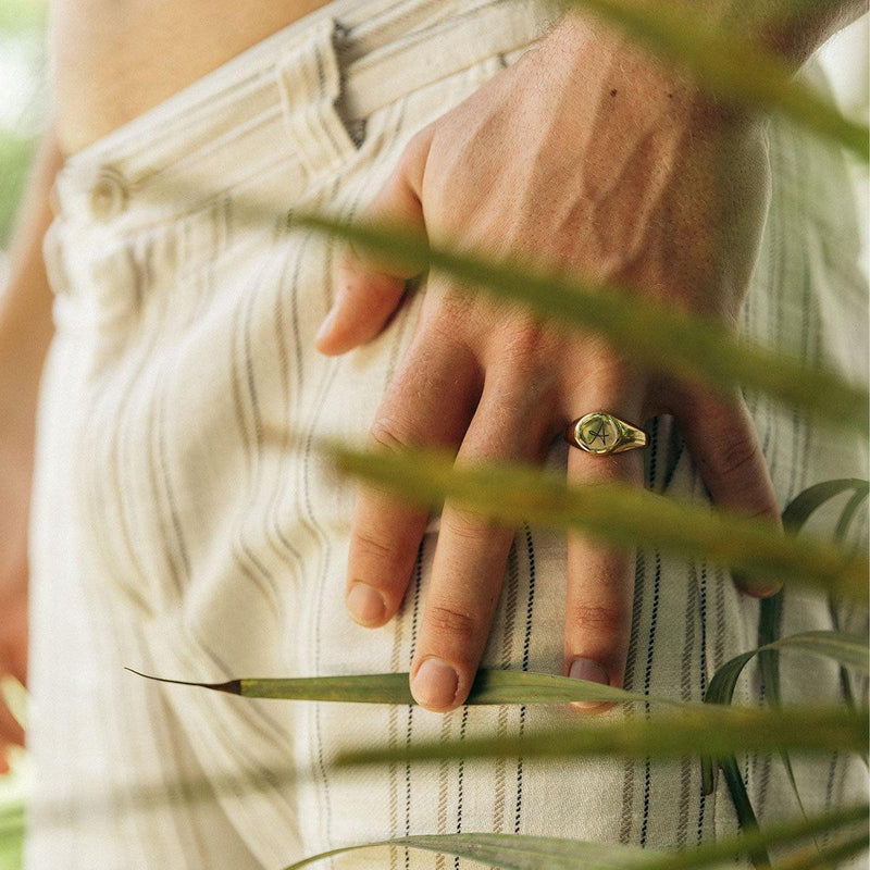 Single Initial Signet Ring - Customcuff