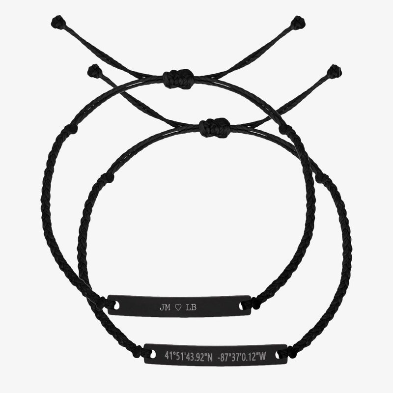 Black Custom Braided Bracelet Set - Customcuff