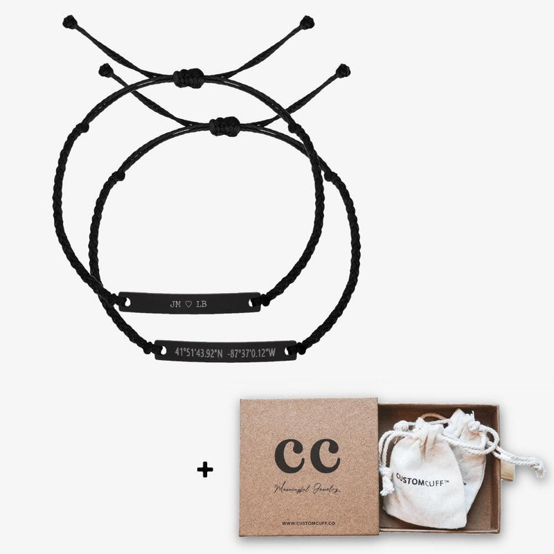 Black Custom Braided Bracelet Set - Customcuff