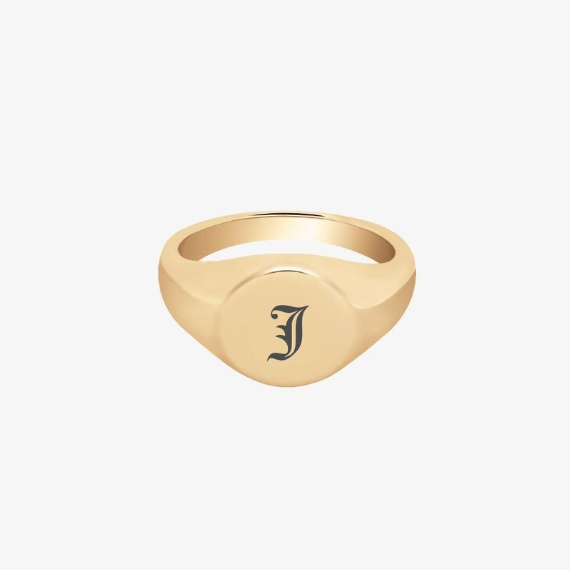 Single Initial Signet Ring - Customcuff