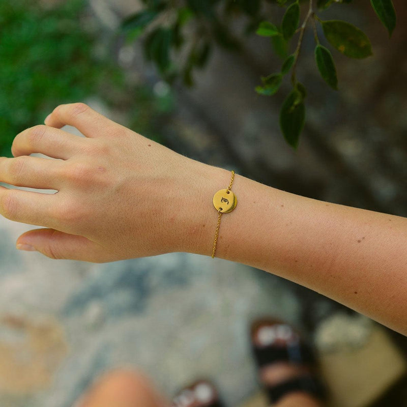 Elegant Initial Coin Bracelet - Customcuff
