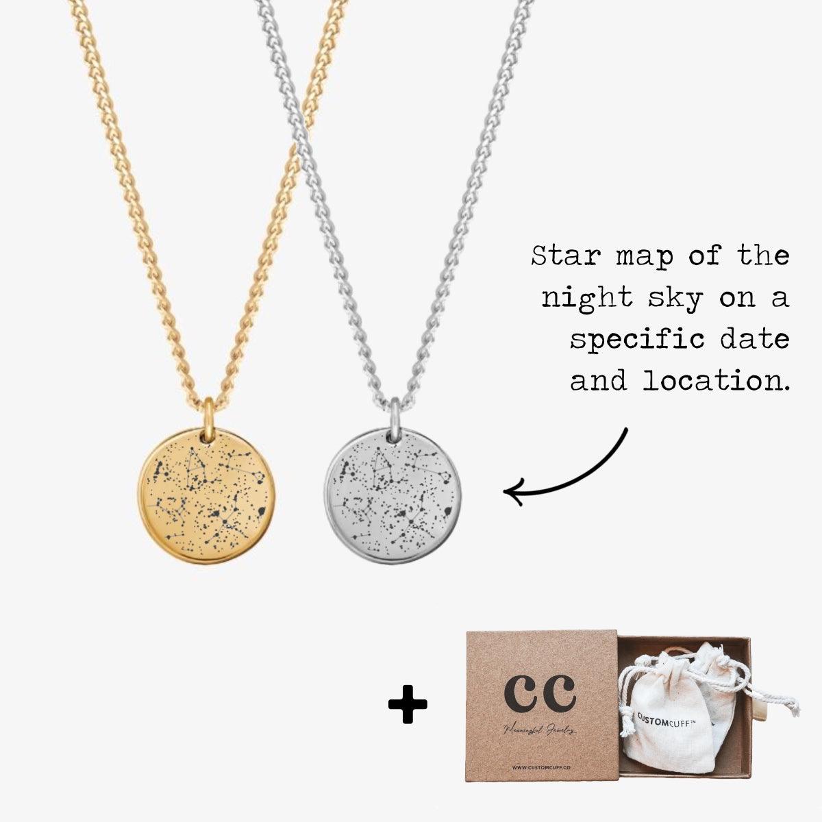 Custom Star Map Necklace Set - Customcuff