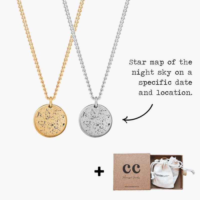 Custom Star Map Necklace Set - Customcuff